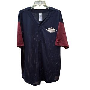 NEW Reebok Classic Sporting Goods Baseball Jersey - Navy Maroon Mesh -Size Small